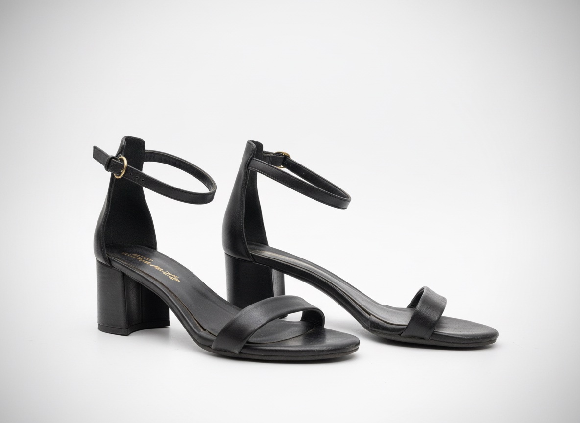 ✨👠 Sandales noires à talon carré 👠