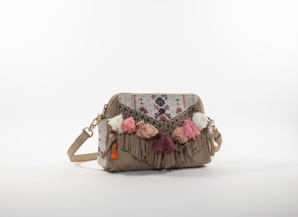 Sac bandoulière bohème brodé