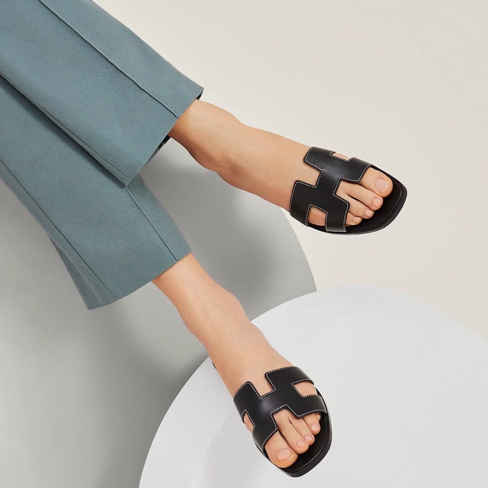 MULES CUIR VERITABLE STYLE HERMES