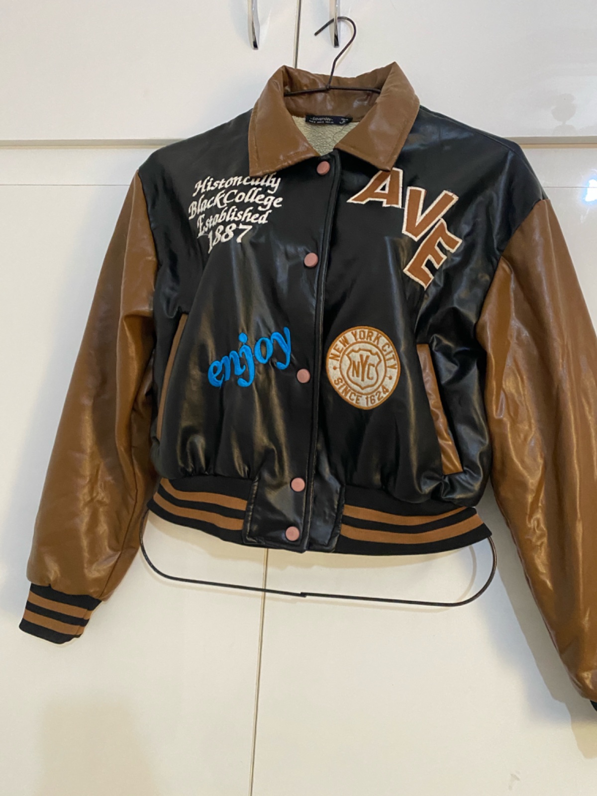 BLOUSON SEMI CUIR NEUF