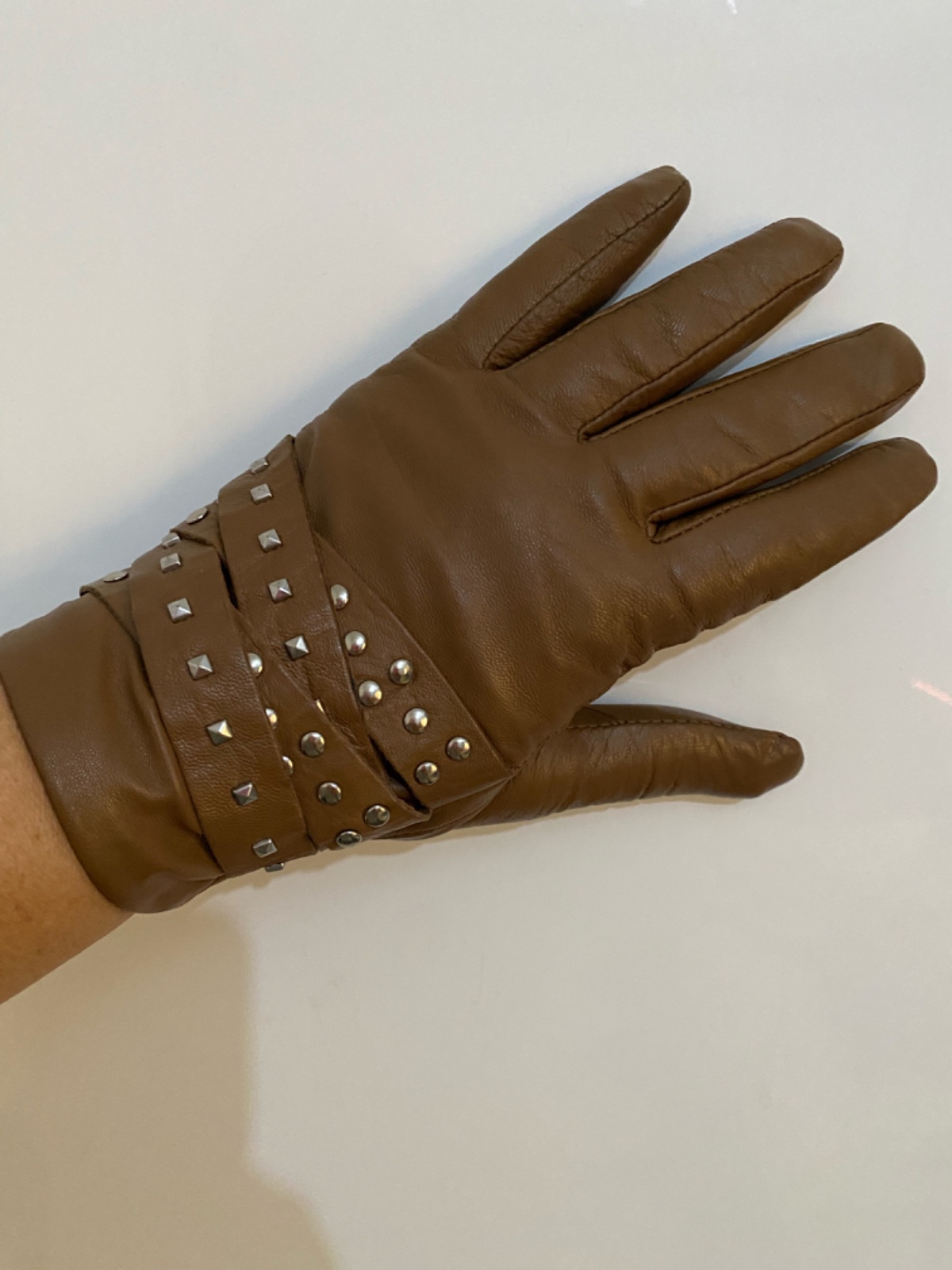 GANTS CUIR VERITABLE CAMEL