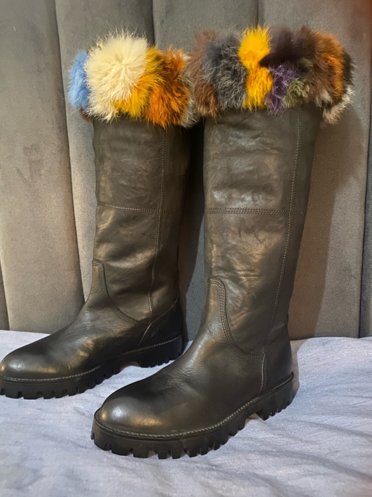 BOTTES CUIR VERITABLE AVEC FOURURRE