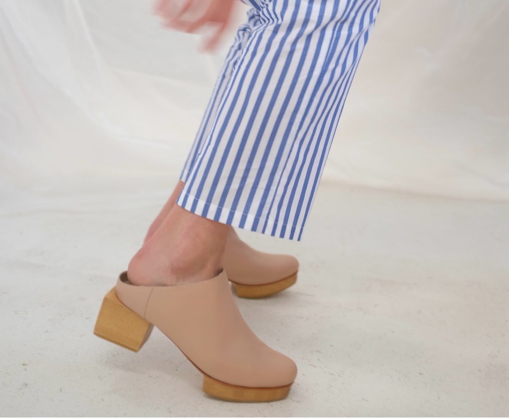 MULES PLATEFORME CUIR VERITABLE