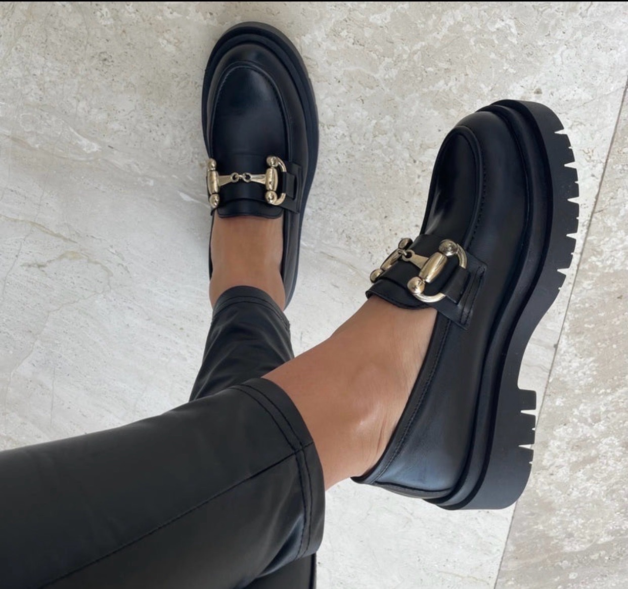 BALLERINE CUIR VERITABLE STYLE GUCCI