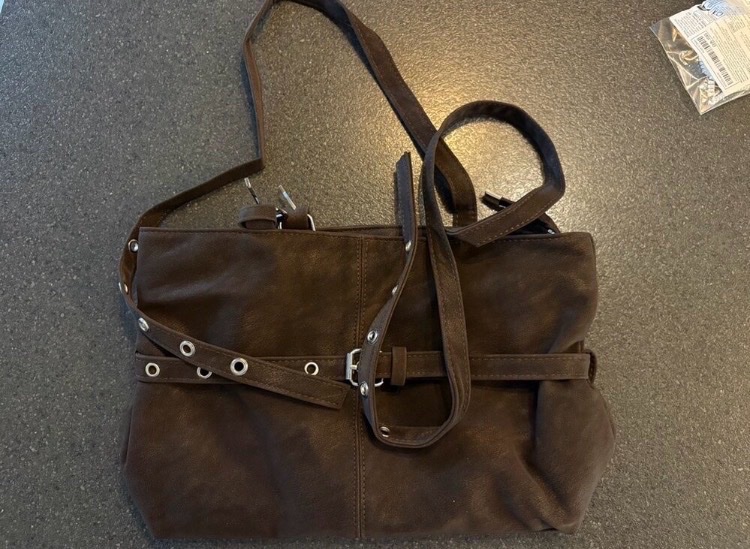 Brown vintage tote bag