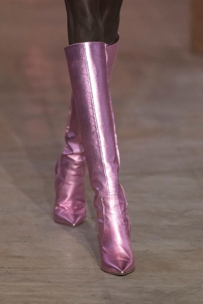 Metallic pink boots
