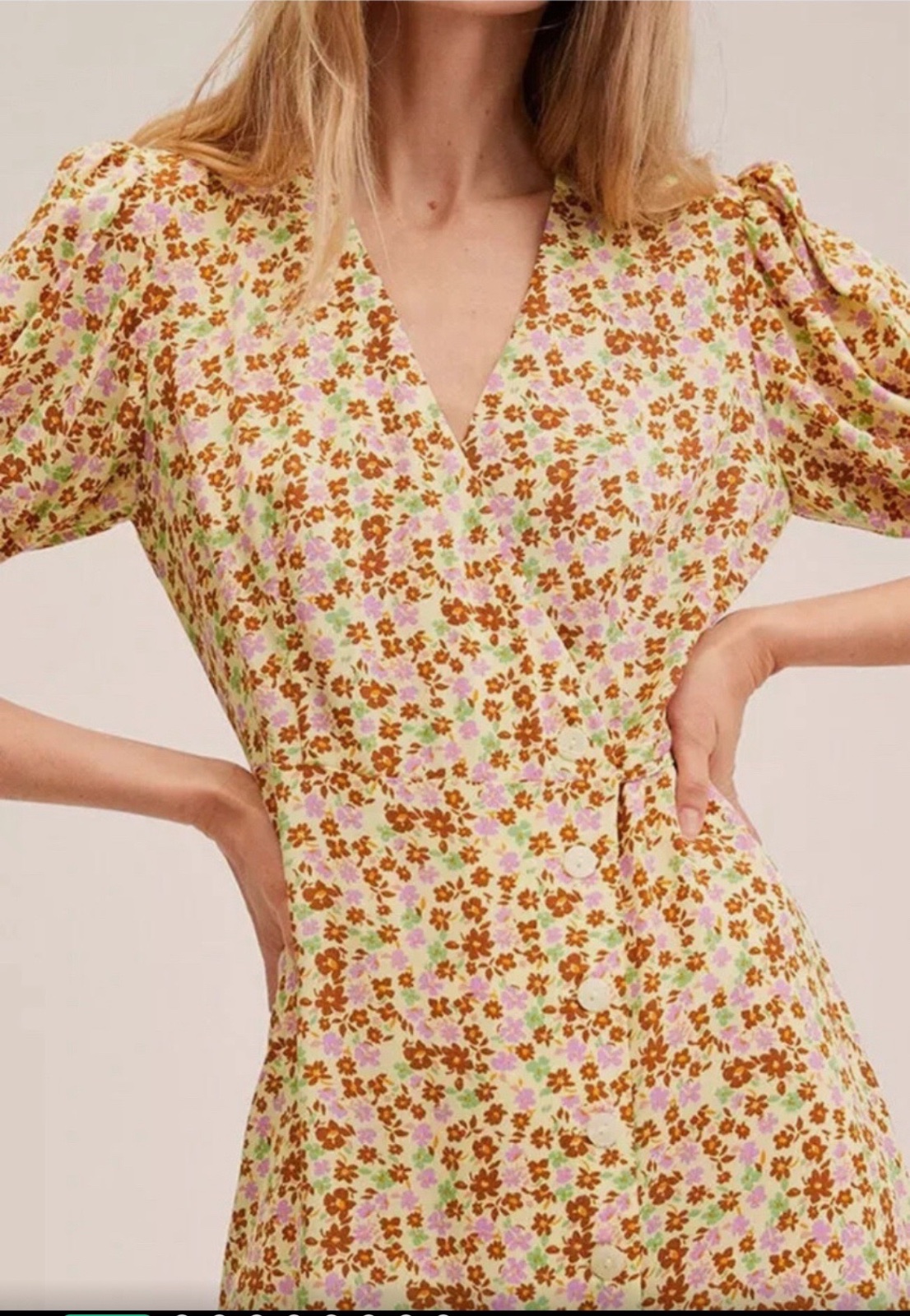 Robe imprimée à manches bouffantes