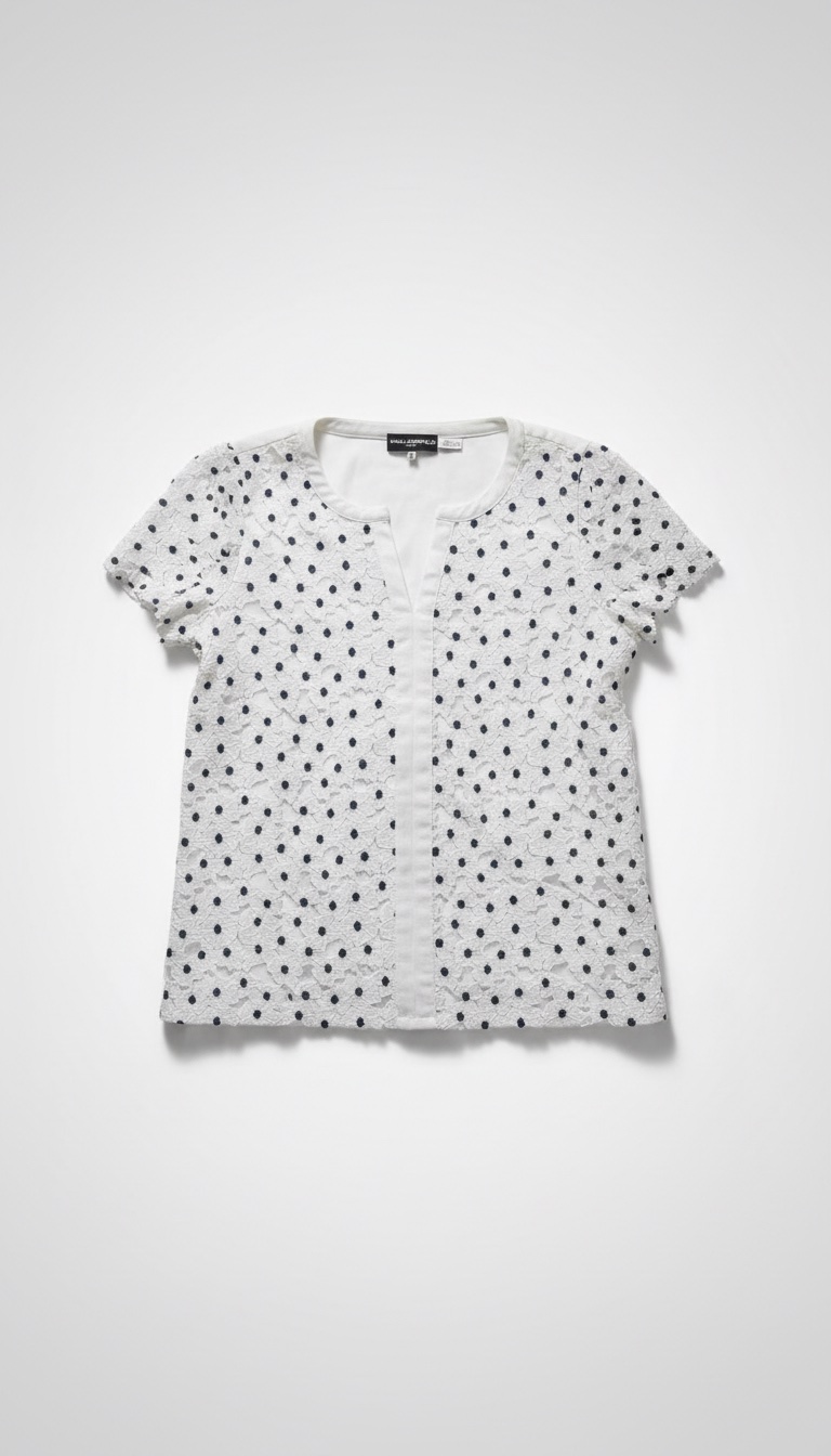 Tshirt blanc a pois Karl Lagarfeld