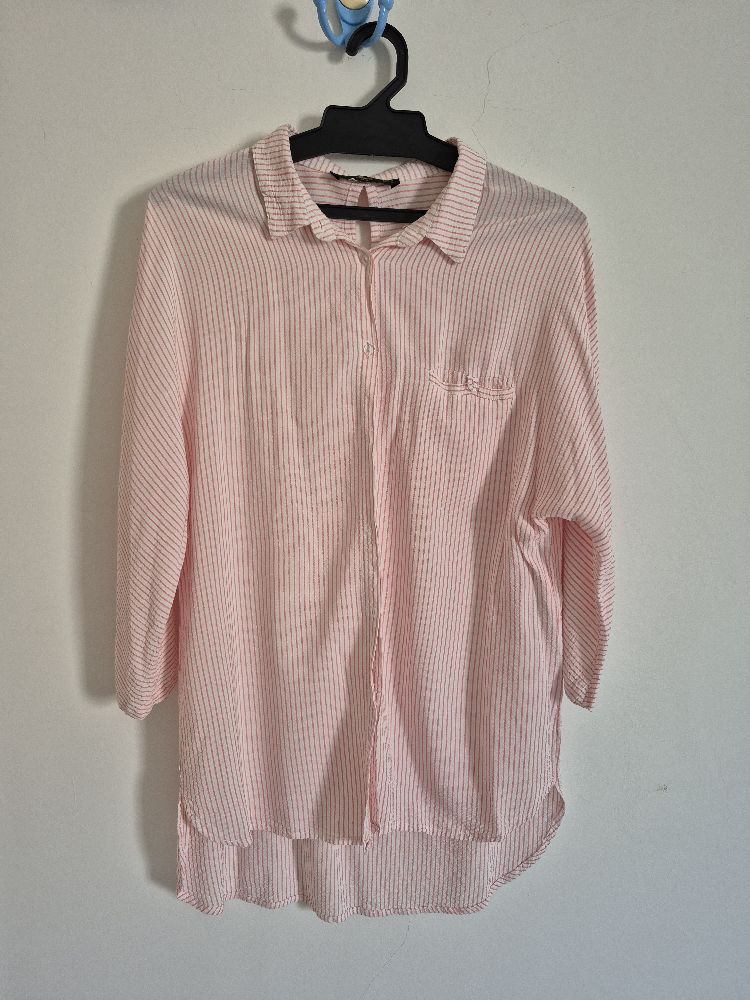 Chemise rayée rose blanc