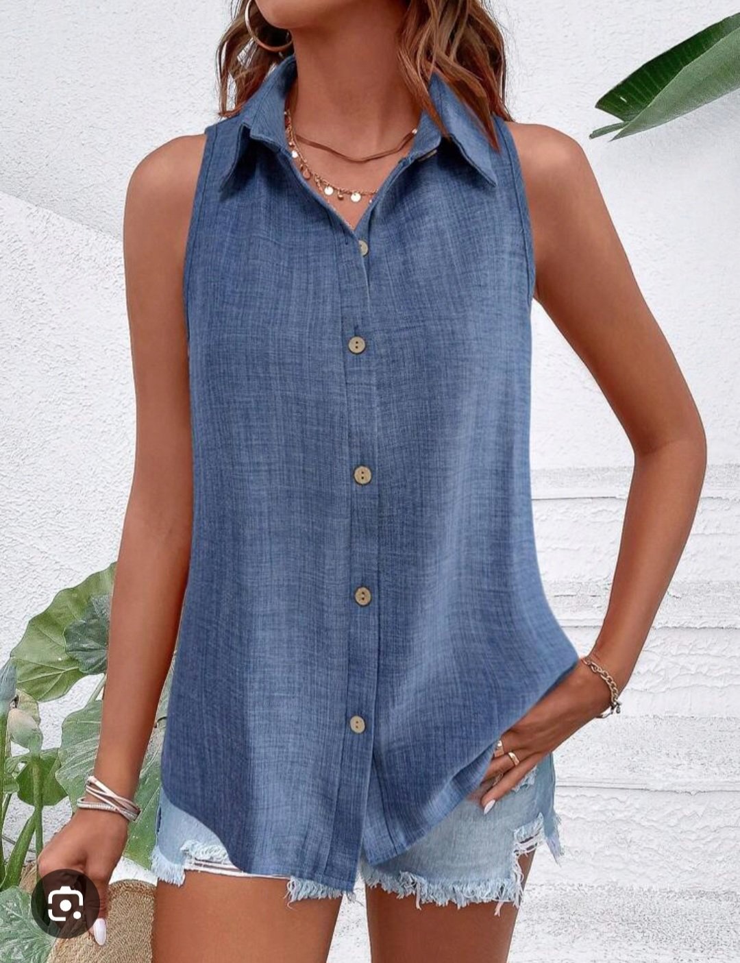 Chemise ample sans manches 