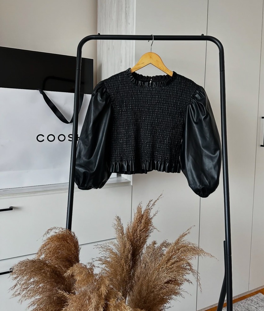 Crop top simlicuir Zara