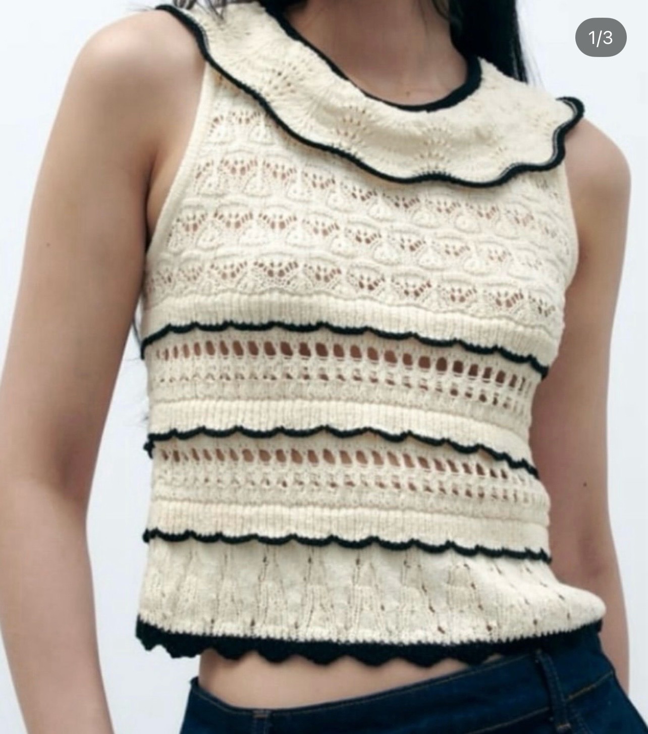Top en crochet zara neuf taille s 