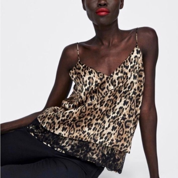 Haut satiné leopard zara la taille L