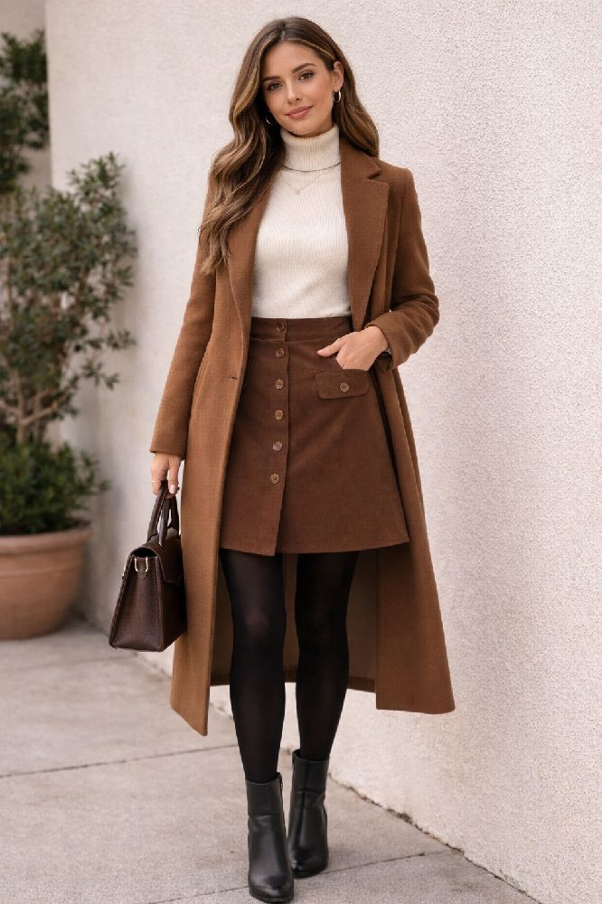 Jupe marron dain taille M 