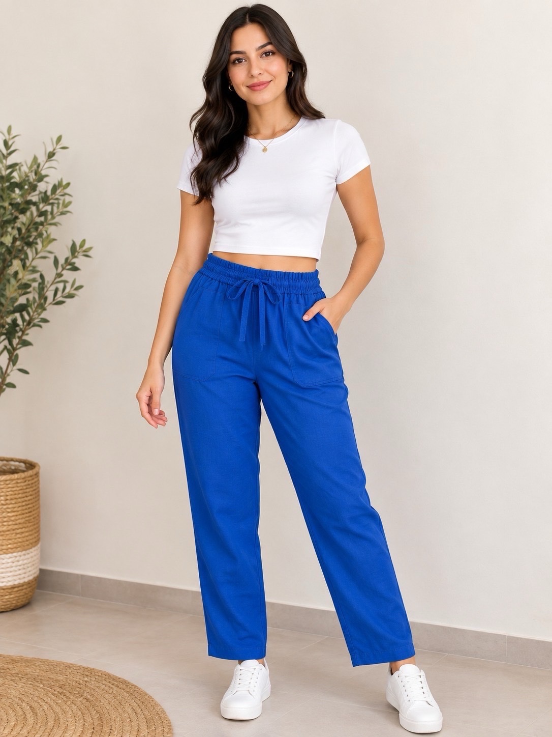 Pantalon bleu roi Zara satiné 💙✨
