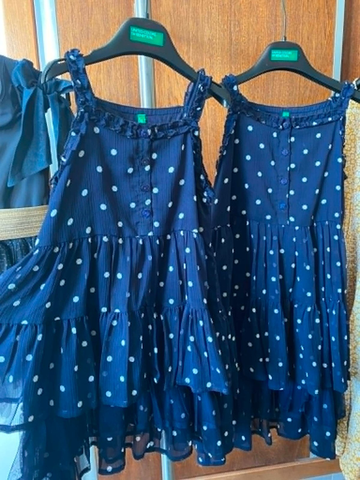 Robe d’été Benetton Kids bleu marine à pois 7/8 ans (Très bon état)