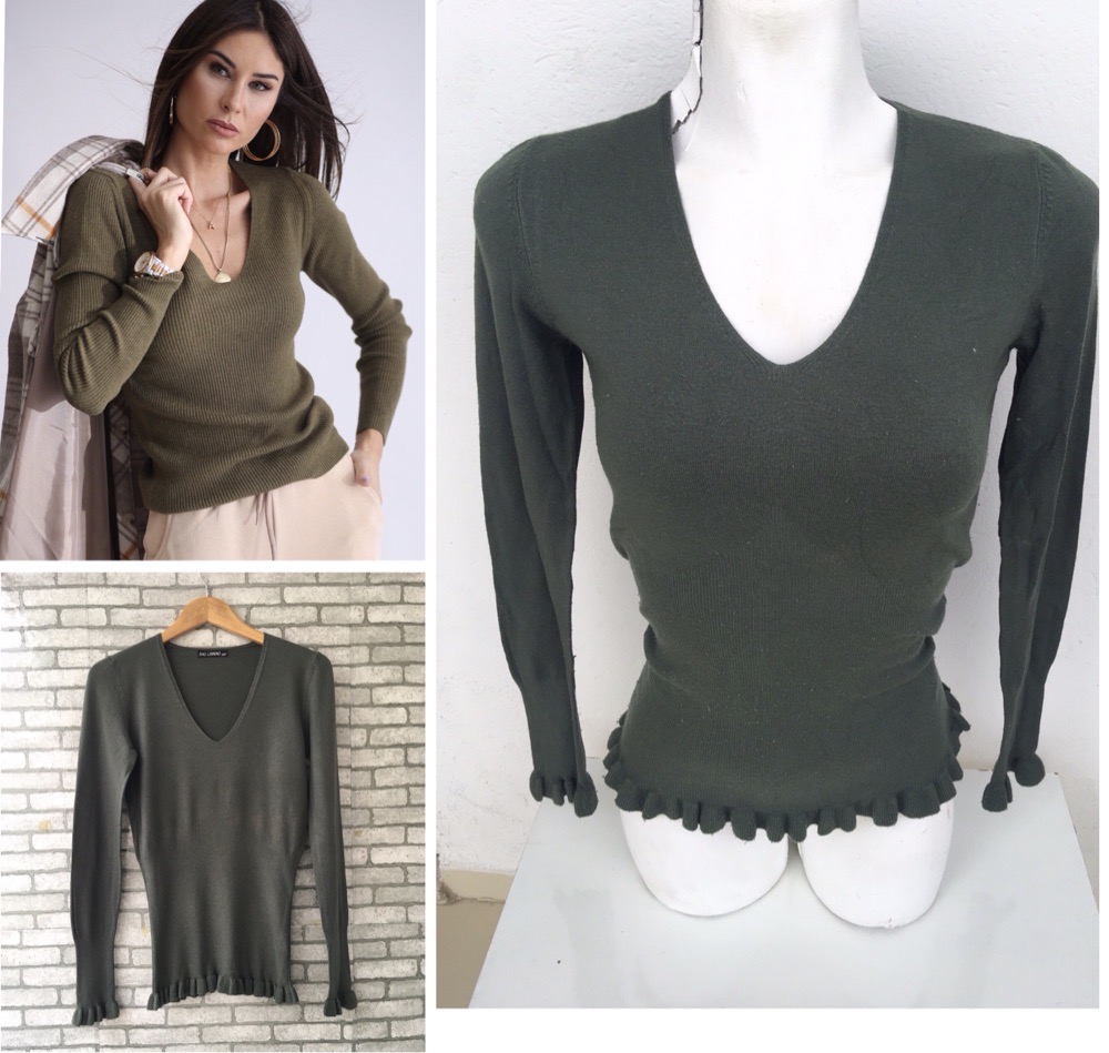 pull vert kaki taille s/ m