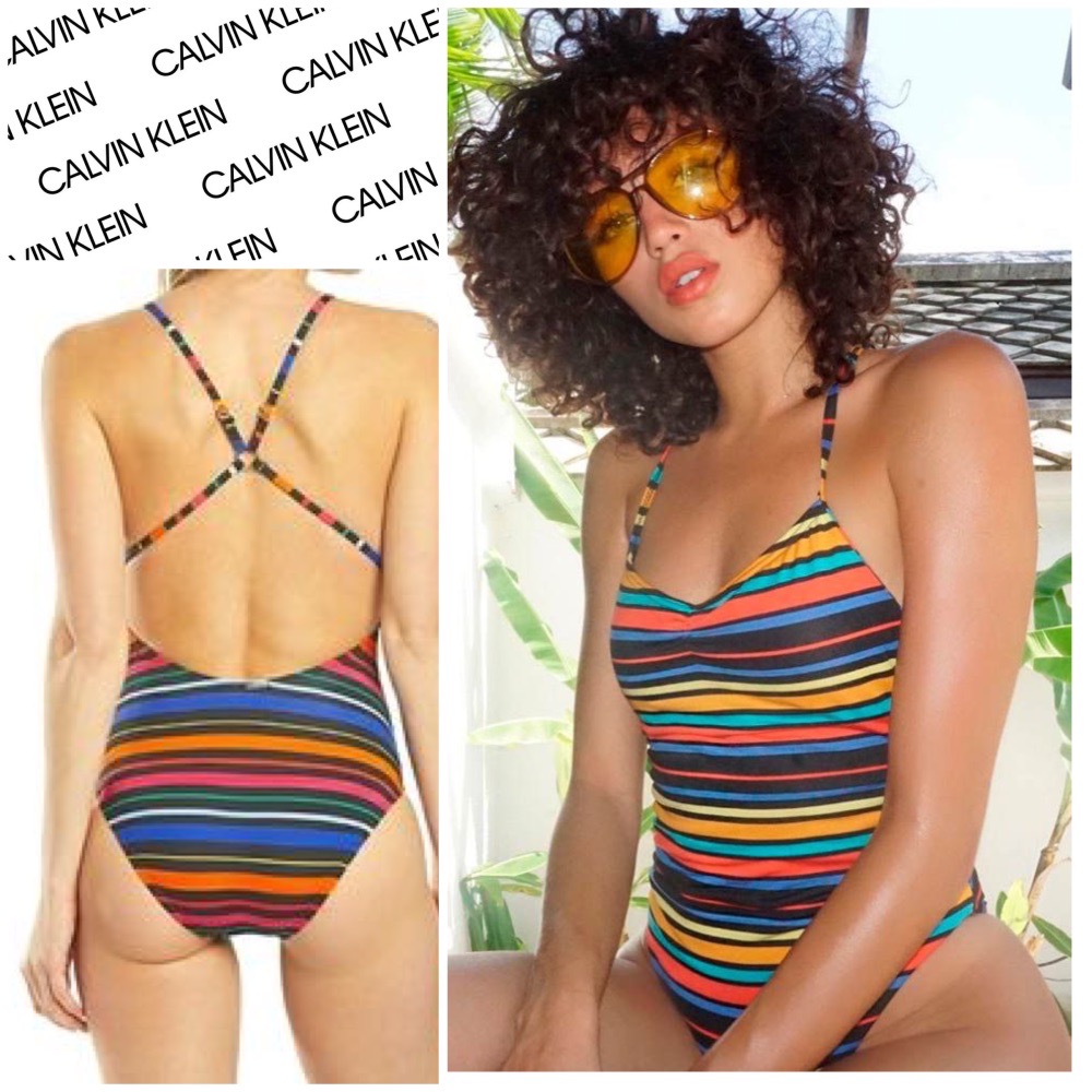maillot de bain 🩱 à rayures CALVIN KLEIN 