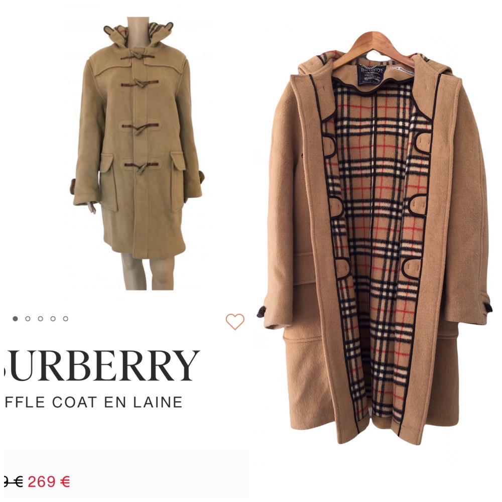 Duffle coat en laine BURBERRY authentique 