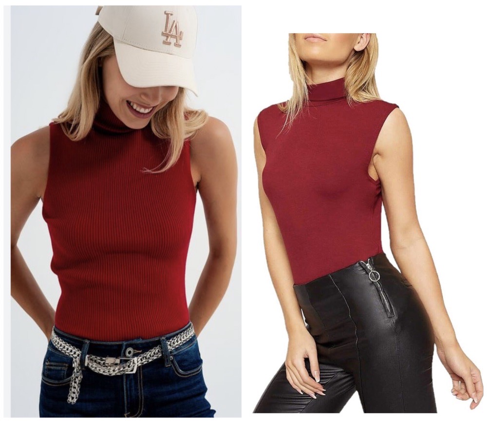 débardeur col roulé rouge brique 🧱 très doux et confortable porté , peut porter avec chemise aussi 