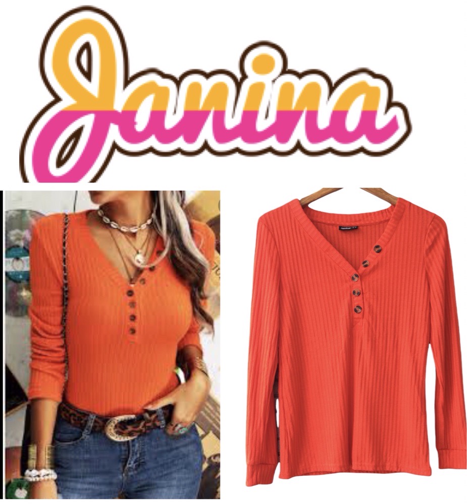  col V boutonne de la marque janina 