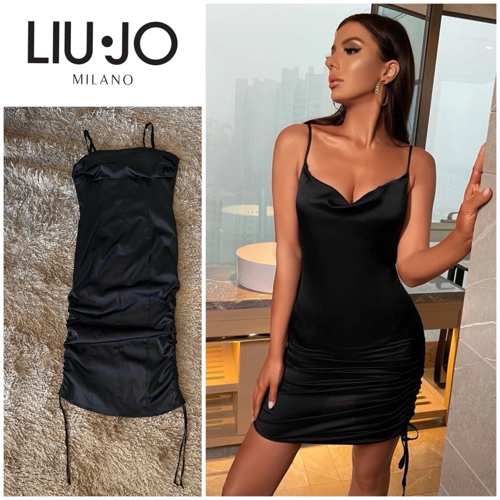 Robe Moulante À Cordon À Ruché Drapé En Satin tt neuf 