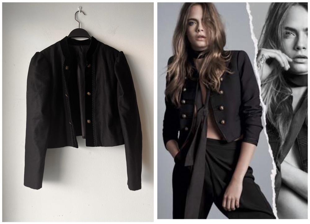 blazer à des manches bouffantes 