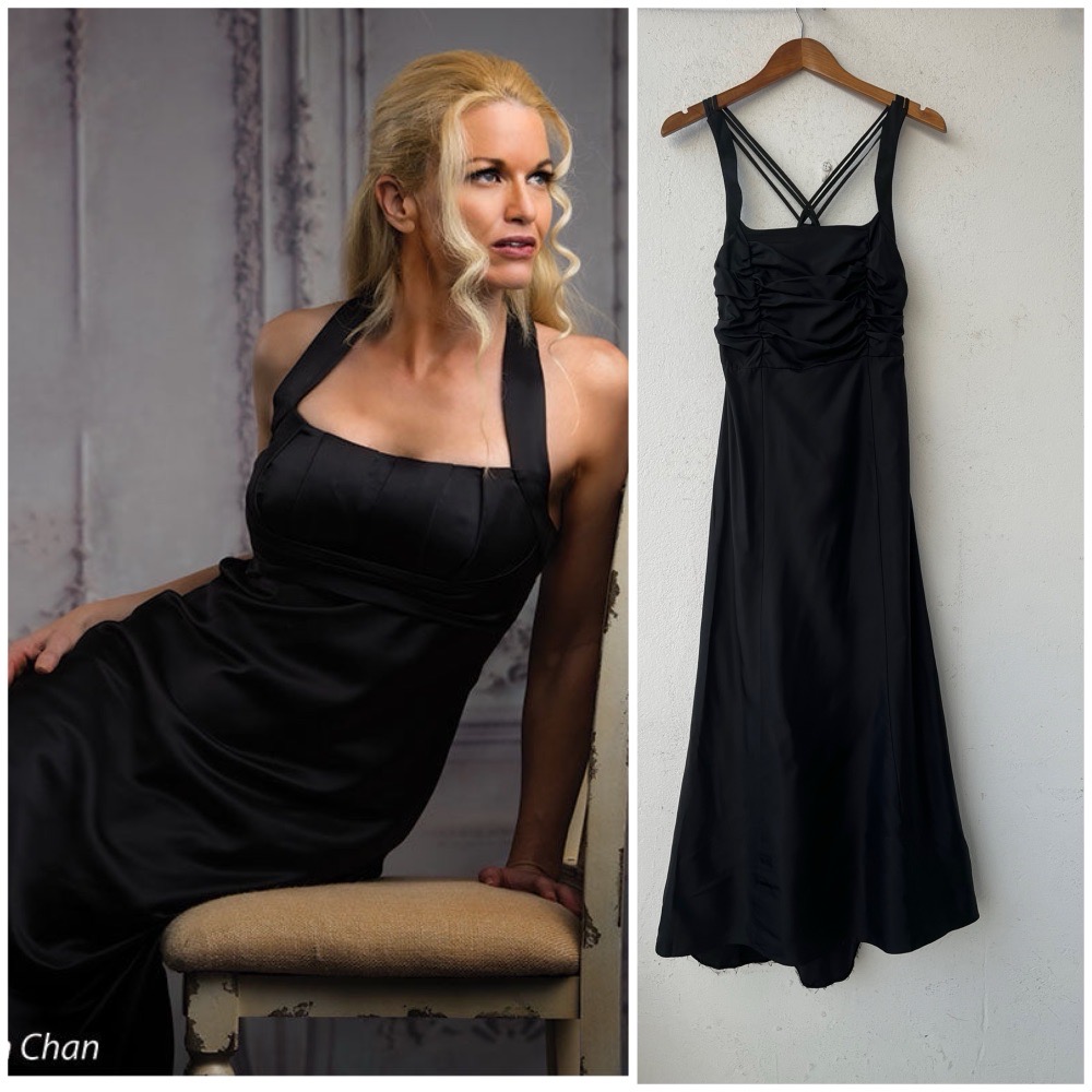 robe noir longue soirée 