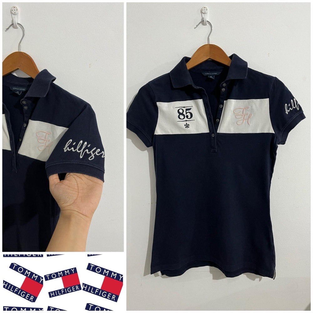  Tommy Hilfiger Femmes Marine Blanc Rose Polo