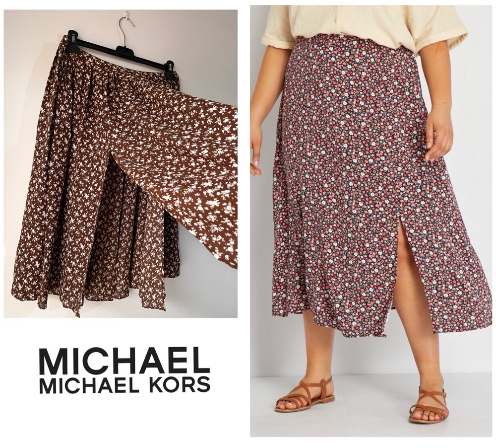 Jupe MICHAEL KORS floral avec deux fentes 