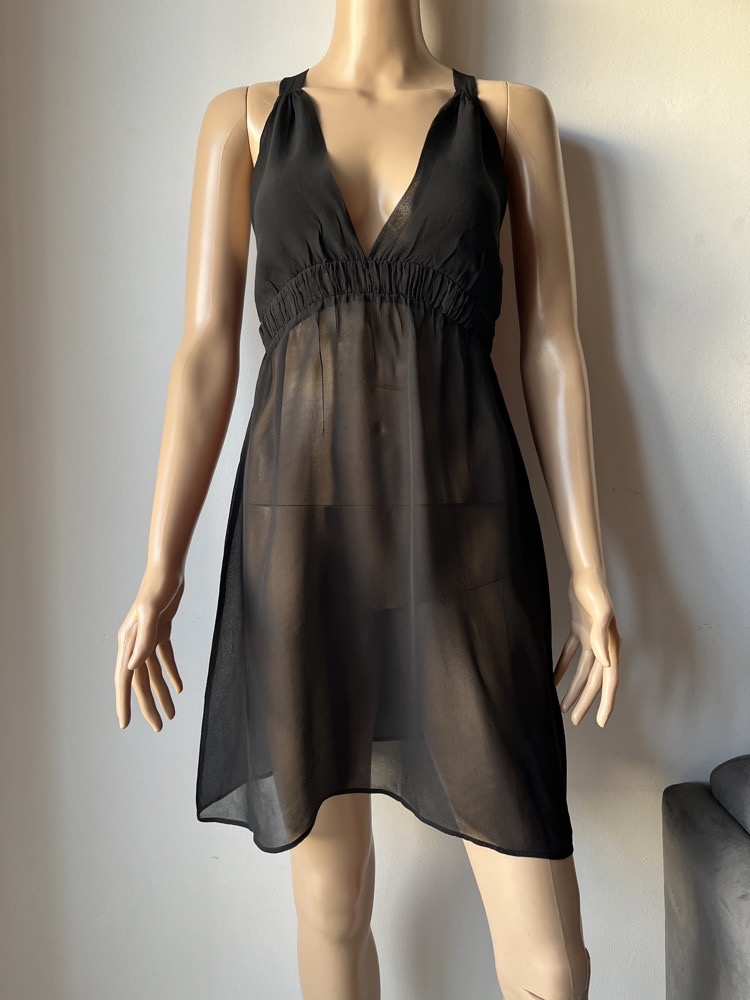 robe foulard  transparent noir 
