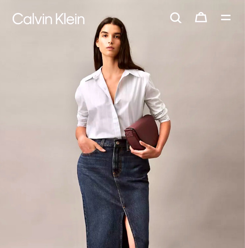 Jupe midi Calvin Klein a fante fondus 