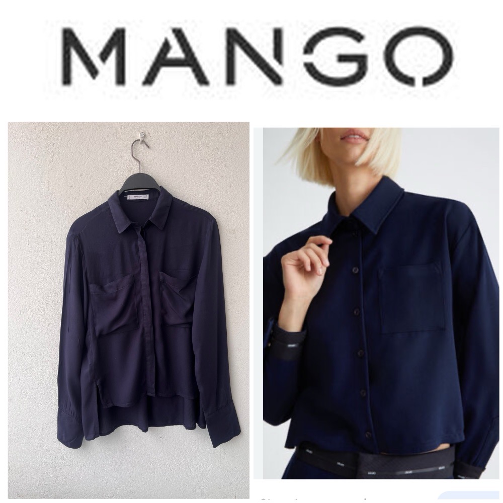 chemise over size MANGO blue nuit 