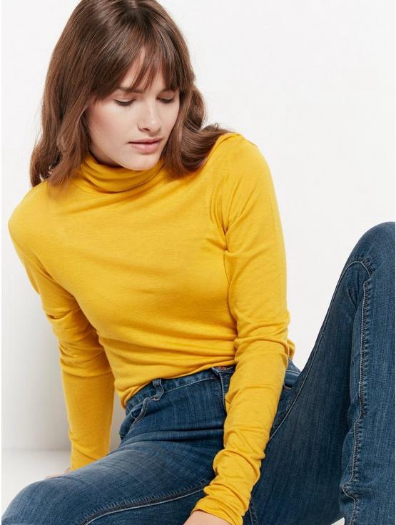 col roulé jaune moutarde Lycra bleu Motion taille s et m 