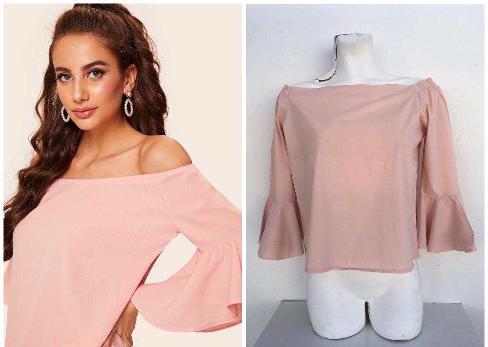 blouse rose poudre 