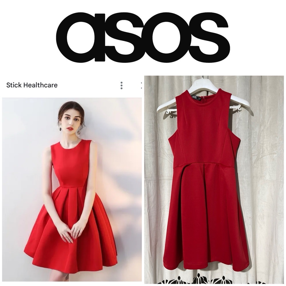 robe rouge très tendance de la marque ASOS  