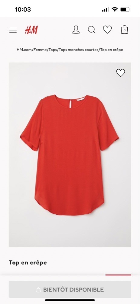 blouse mi longue H&M tt neuf 