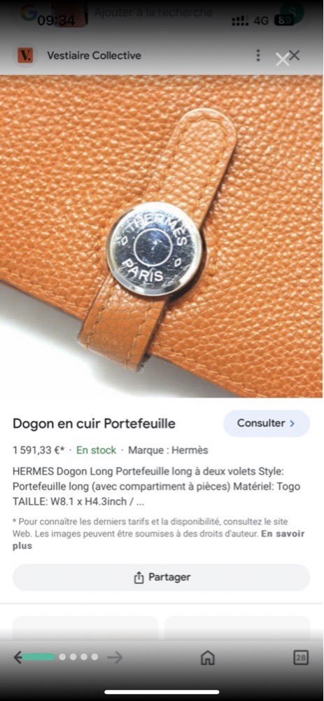 Porte feuille HERMES 