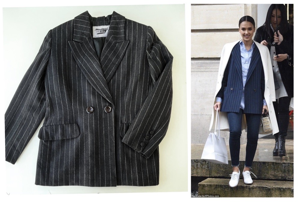 blazer longue  à rayures 