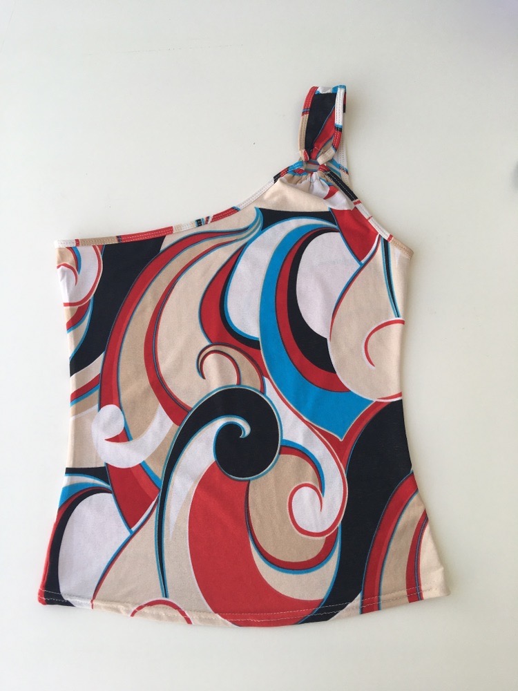 pull asymétrique multicolore 