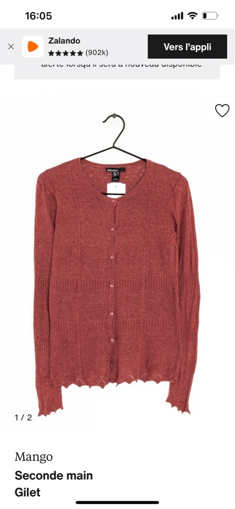 cardigan mango pour demi-saison rouge brique 🧱 