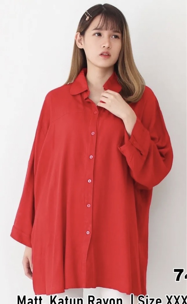chemise sur chemise rouge vive grande taille 