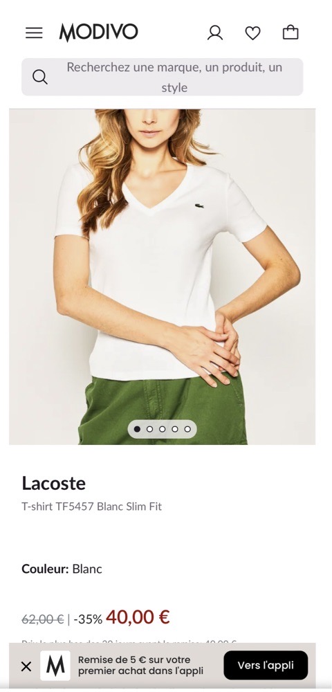 col V LACOSTE grand taille 