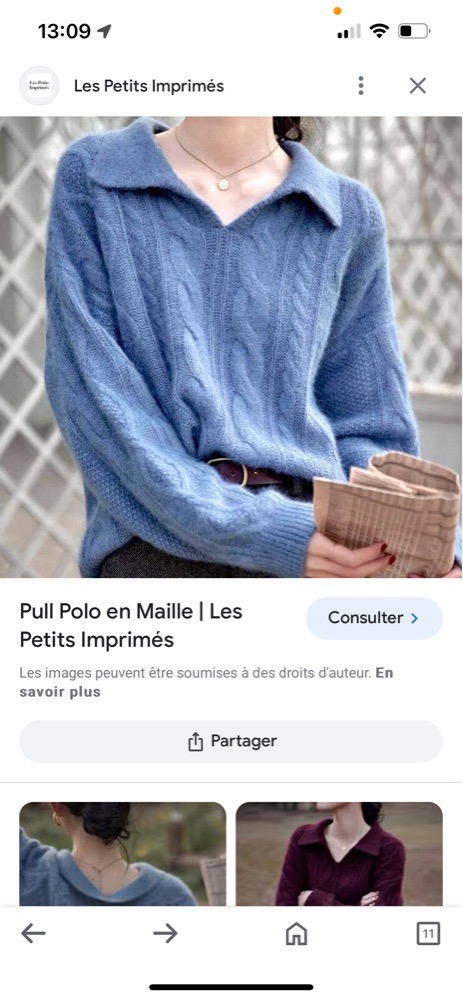 pull polo en maille over size 