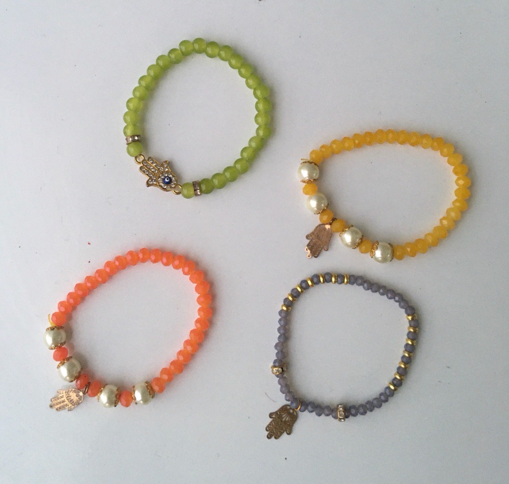 lot de 4 bracelet la main du fatma en Crystal 