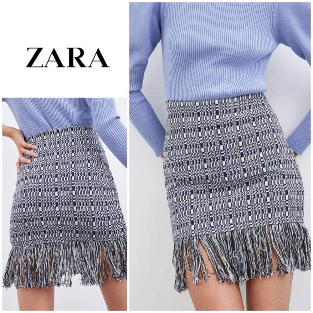 Jupe Plissée Zara - Taille M, Couleur Pêche, 42cm - En Coton/élasthanne, Neuve Sans étiquettes