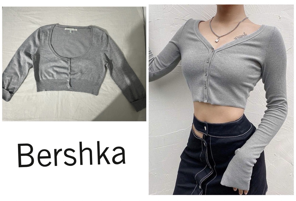 cropped cardigan BERSHKA 