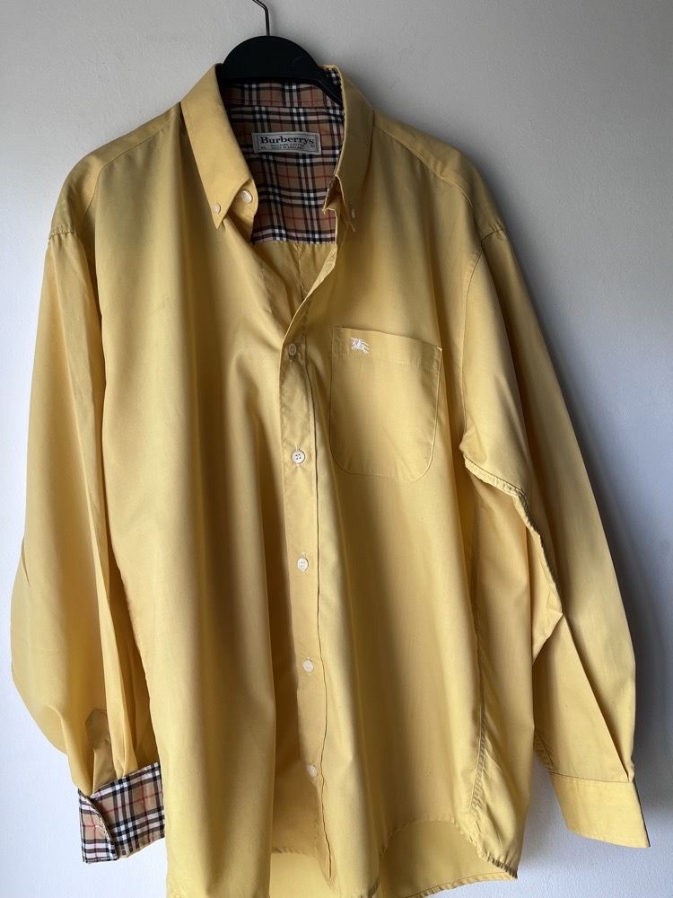 chemise jaune pour homme de la marque Burberry taille XL
