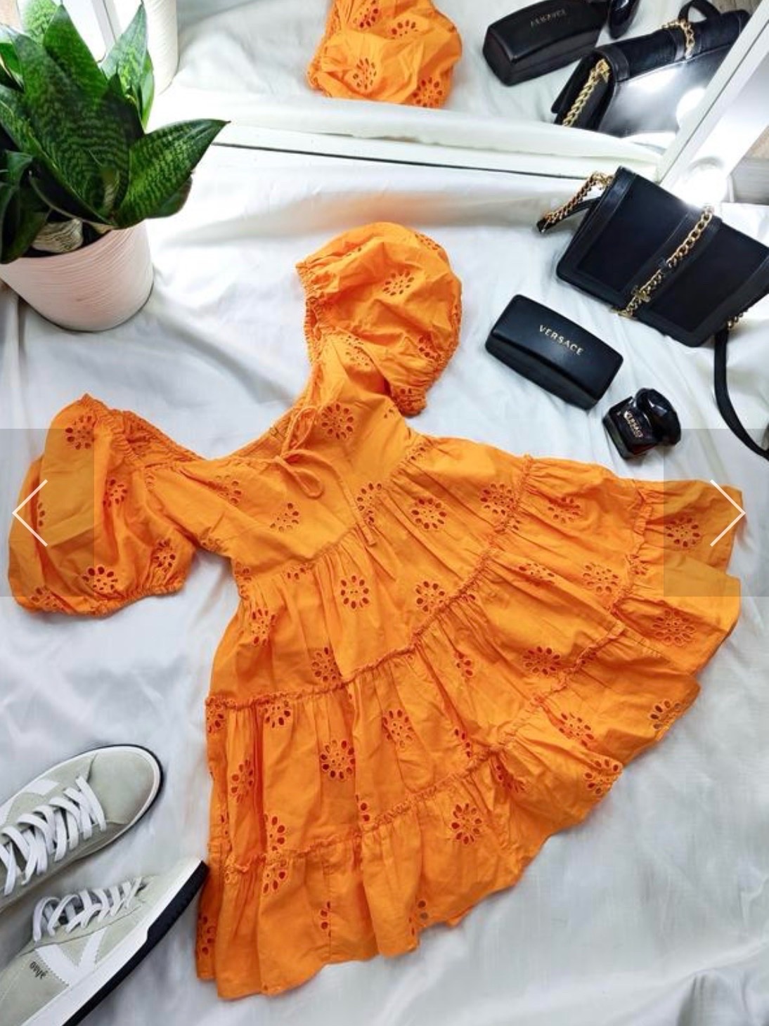 Robe zara orange à broderies