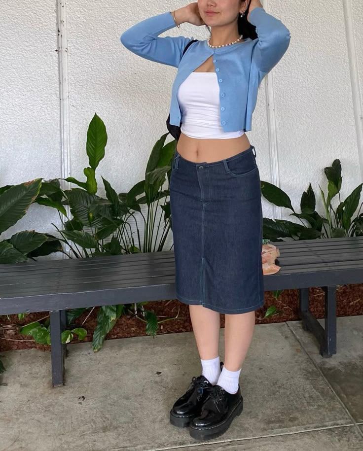 Midi Denim skirt